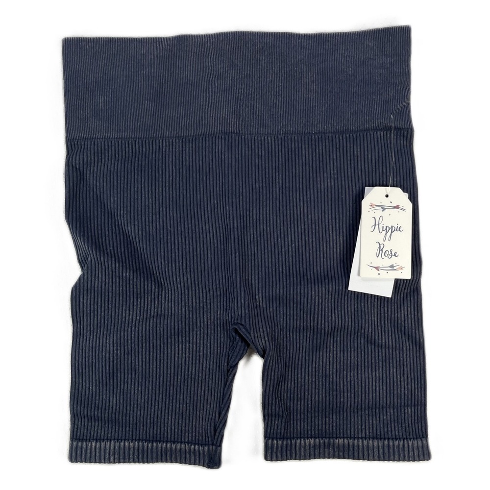 Hippie Rose Juniors' Seamless High-Waisted Biker Shorts Mountain Grey Size S NWT